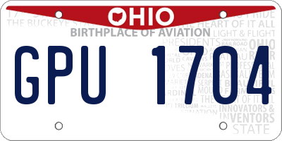 OH license plate GPU1704