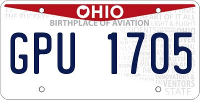 OH license plate GPU1705