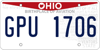 OH license plate GPU1706