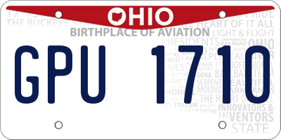 OH license plate GPU1710