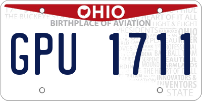 OH license plate GPU1711