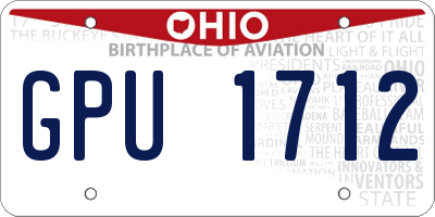 OH license plate GPU1712