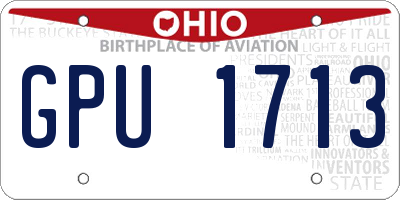 OH license plate GPU1713