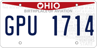 OH license plate GPU1714