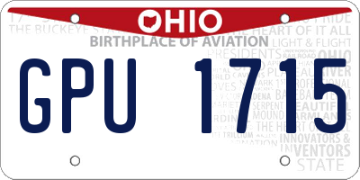 OH license plate GPU1715