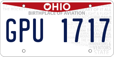 OH license plate GPU1717