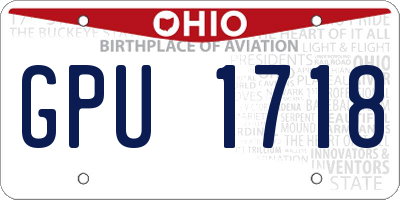 OH license plate GPU1718
