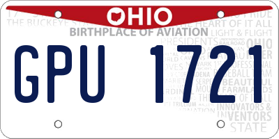 OH license plate GPU1721