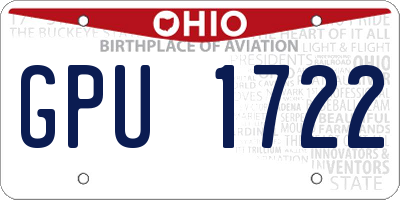 OH license plate GPU1722