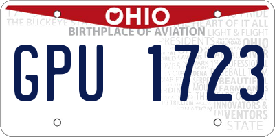 OH license plate GPU1723