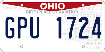 OH license plate GPU1724