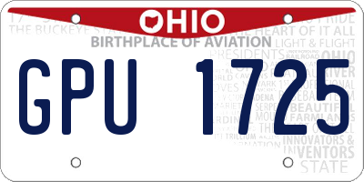 OH license plate GPU1725