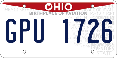 OH license plate GPU1726