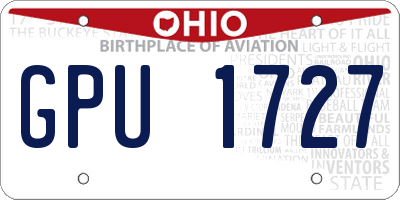 OH license plate GPU1727