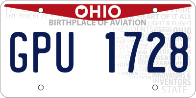 OH license plate GPU1728