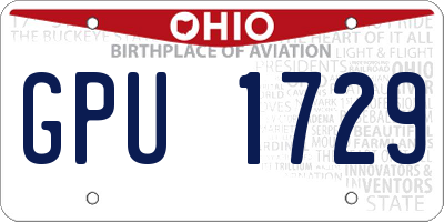 OH license plate GPU1729