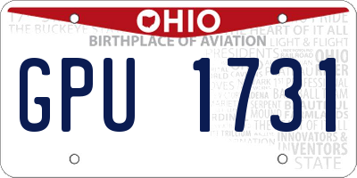 OH license plate GPU1731
