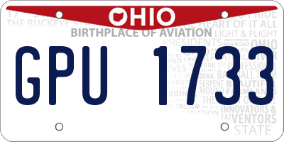 OH license plate GPU1733