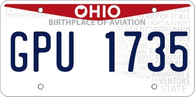 OH license plate GPU1735