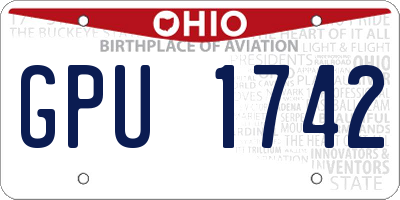 OH license plate GPU1742