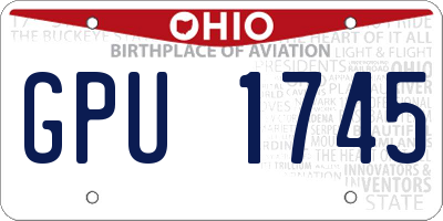 OH license plate GPU1745