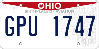 OH license plate GPU1747