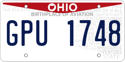 OH license plate GPU1748