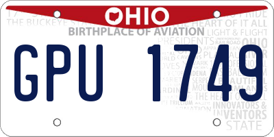 OH license plate GPU1749