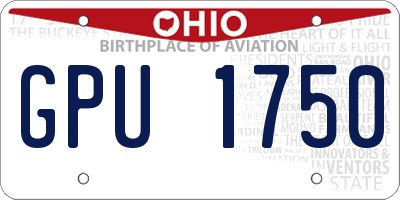 OH license plate GPU1750