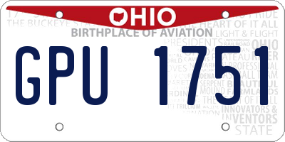 OH license plate GPU1751