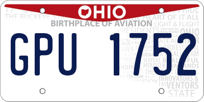 OH license plate GPU1752