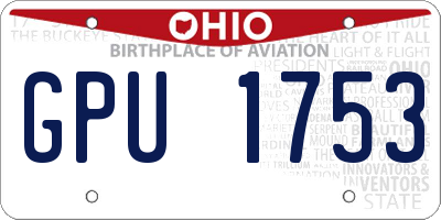 OH license plate GPU1753