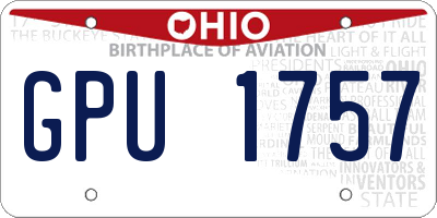 OH license plate GPU1757