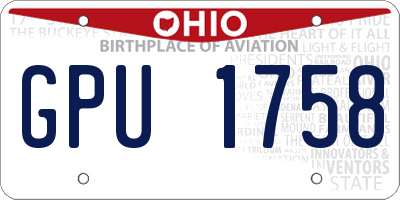OH license plate GPU1758