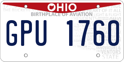 OH license plate GPU1760