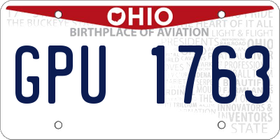 OH license plate GPU1763