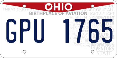 OH license plate GPU1765