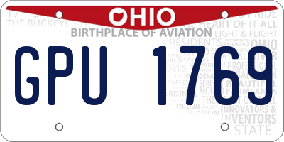 OH license plate GPU1769