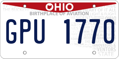 OH license plate GPU1770