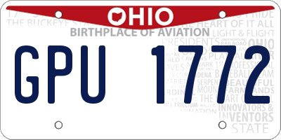 OH license plate GPU1772