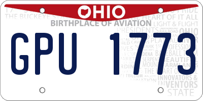 OH license plate GPU1773