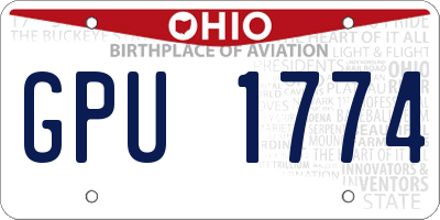 OH license plate GPU1774