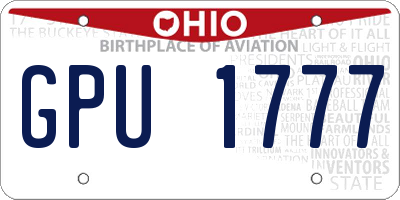 OH license plate GPU1777