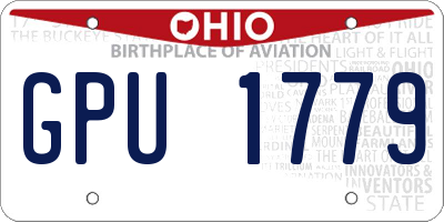 OH license plate GPU1779