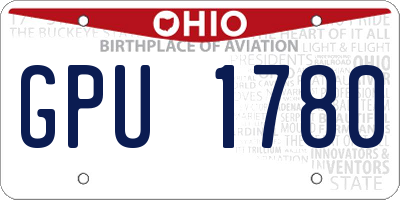 OH license plate GPU1780