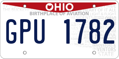 OH license plate GPU1782