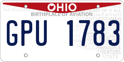 OH license plate GPU1783
