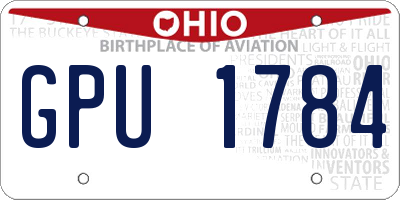 OH license plate GPU1784