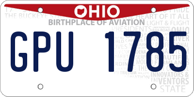 OH license plate GPU1785