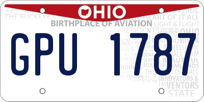 OH license plate GPU1787